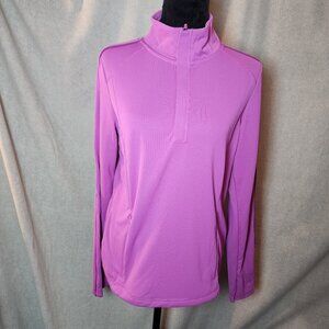 Mondetta Top Women small Orchid Pink 1/4 Zip Performance Thumb Holes Activewear